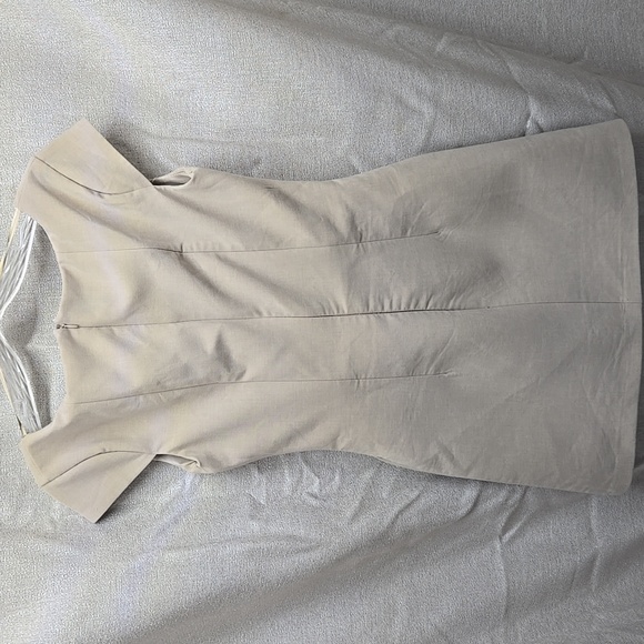 Zara, Mini Dress, Fitted, Cream, Taupe, XS, Fully Lined, Stretch, Polyester - Picture 12 of 16